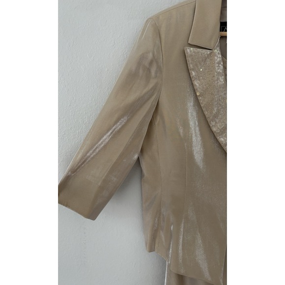 Alex Evenings Champagne Gold Beaded Formal Mother of the Bride Dress Jacket Set - Picture 6 of 16